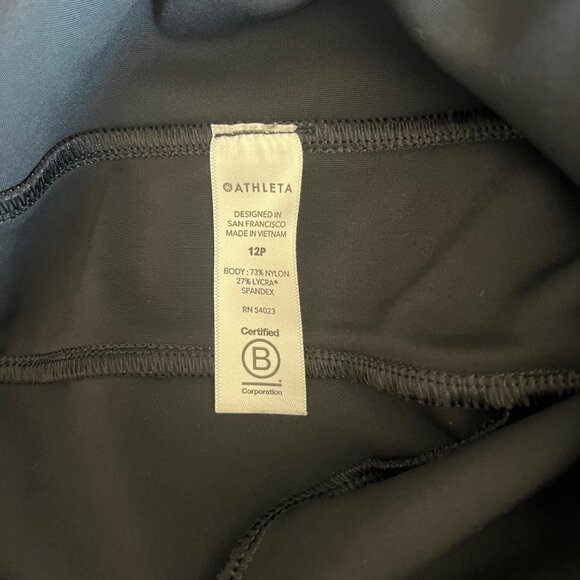 Athleta Trouser Work Pants Size 12 Petite 12P Black Comfortable Stretch - Picture 5 of 5
